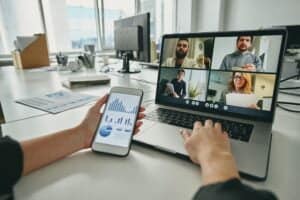 Meeting via video conferencing app